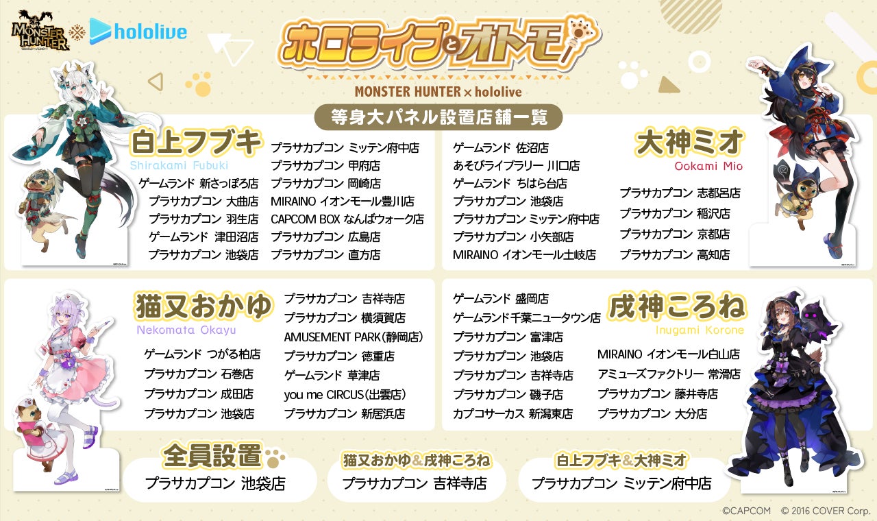 【ホロライブとオトモ】ゲーマーズセット モンスターハンター」と「ホロライブ」コラボプライズ第2弾は