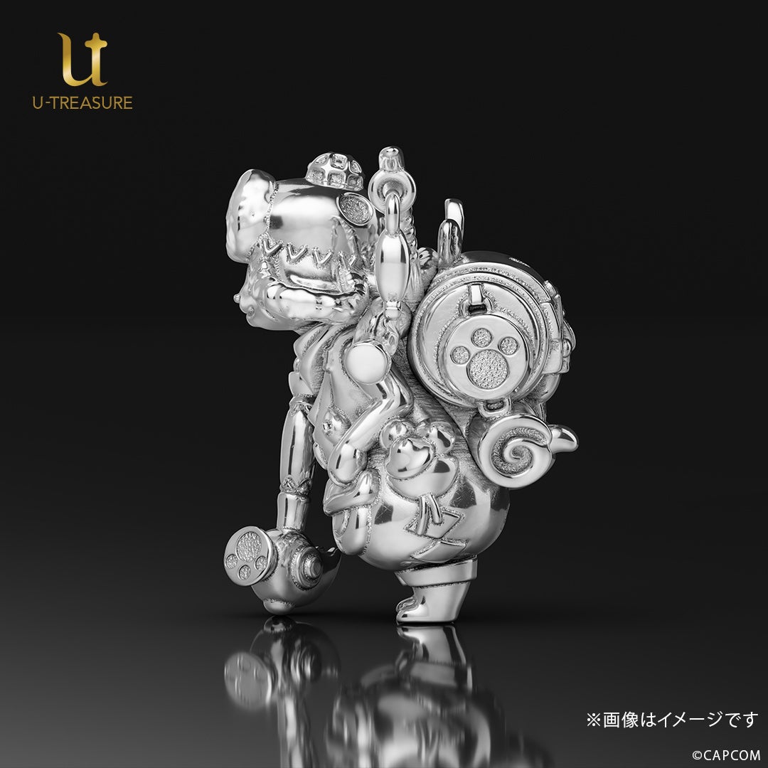 モンスターハンターワイルズ』オトモアイルーのシルバーフィギュア