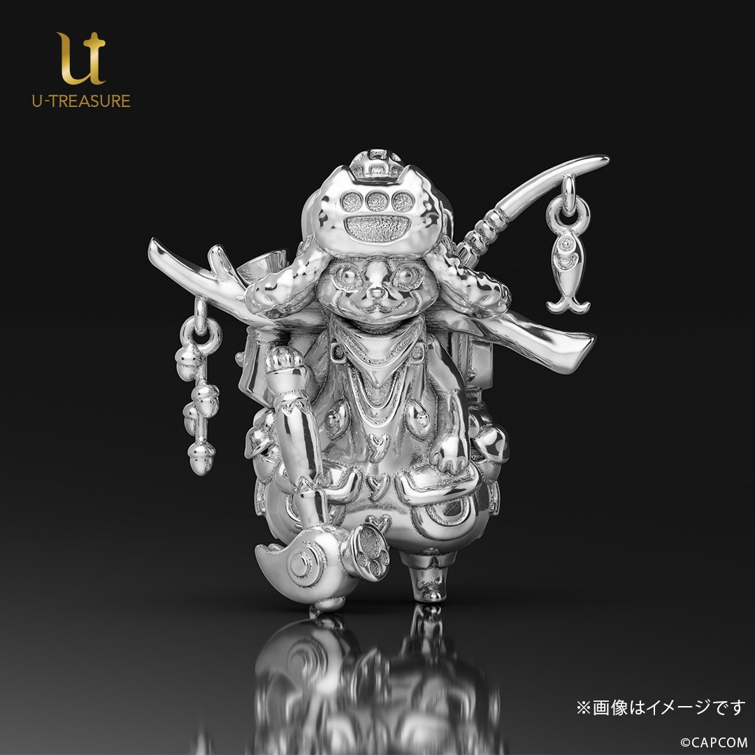 モンスターハンターワイルズ』オトモアイルーのシルバーフィギュア