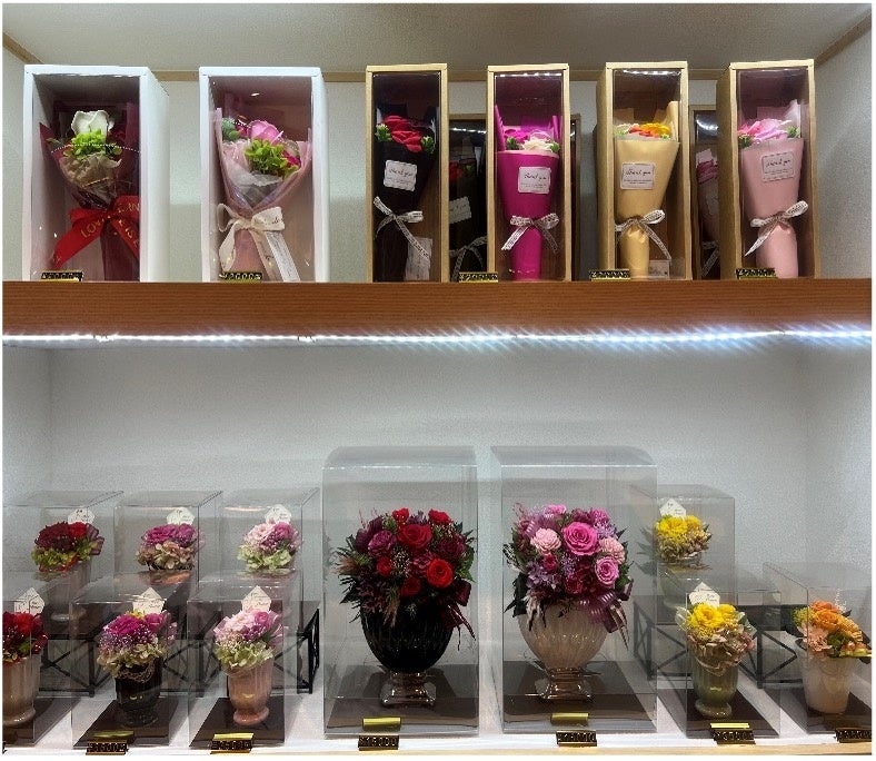 店内販売されているフラワーギフト(一部)