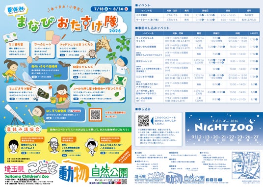 あつまれ!小学生!夏休み まなびおたすけ隊8月23日(日)開催「ほしぞら観察隊」(主催:埼玉県こども動物自然公園)に協力 あつまれ!小学生!夏休み まなびおたすけ隊8月23日(日)開催「ほしぞら観察隊」(主催:埼玉県こども動物自然公園)に協力
