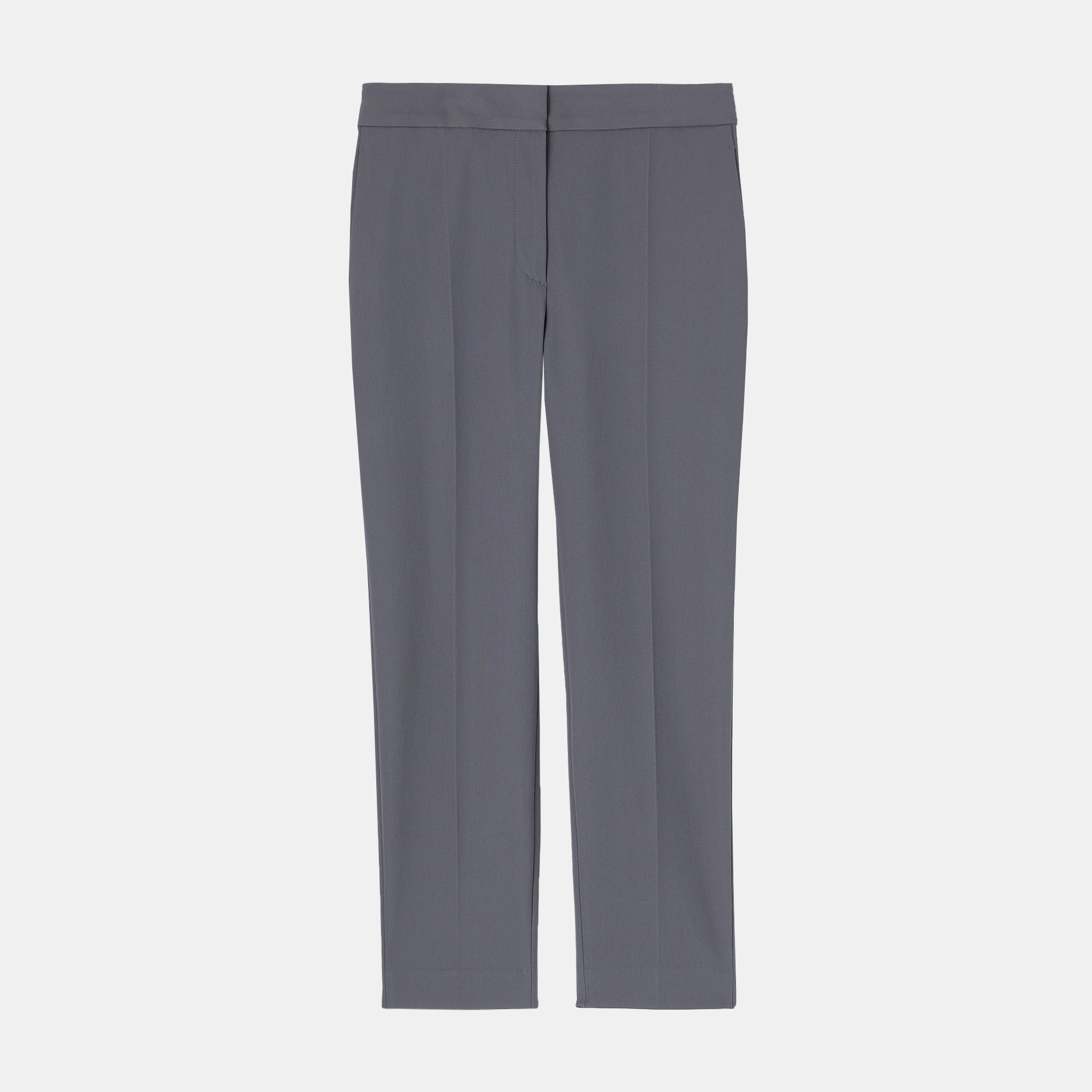 【美品】プラステ　ノーカラー　セットアップ　ハイストレッチトリコット　グレー　M 窮屈で動きにくいスーツはもう要らない！ きちんと感と動きやす