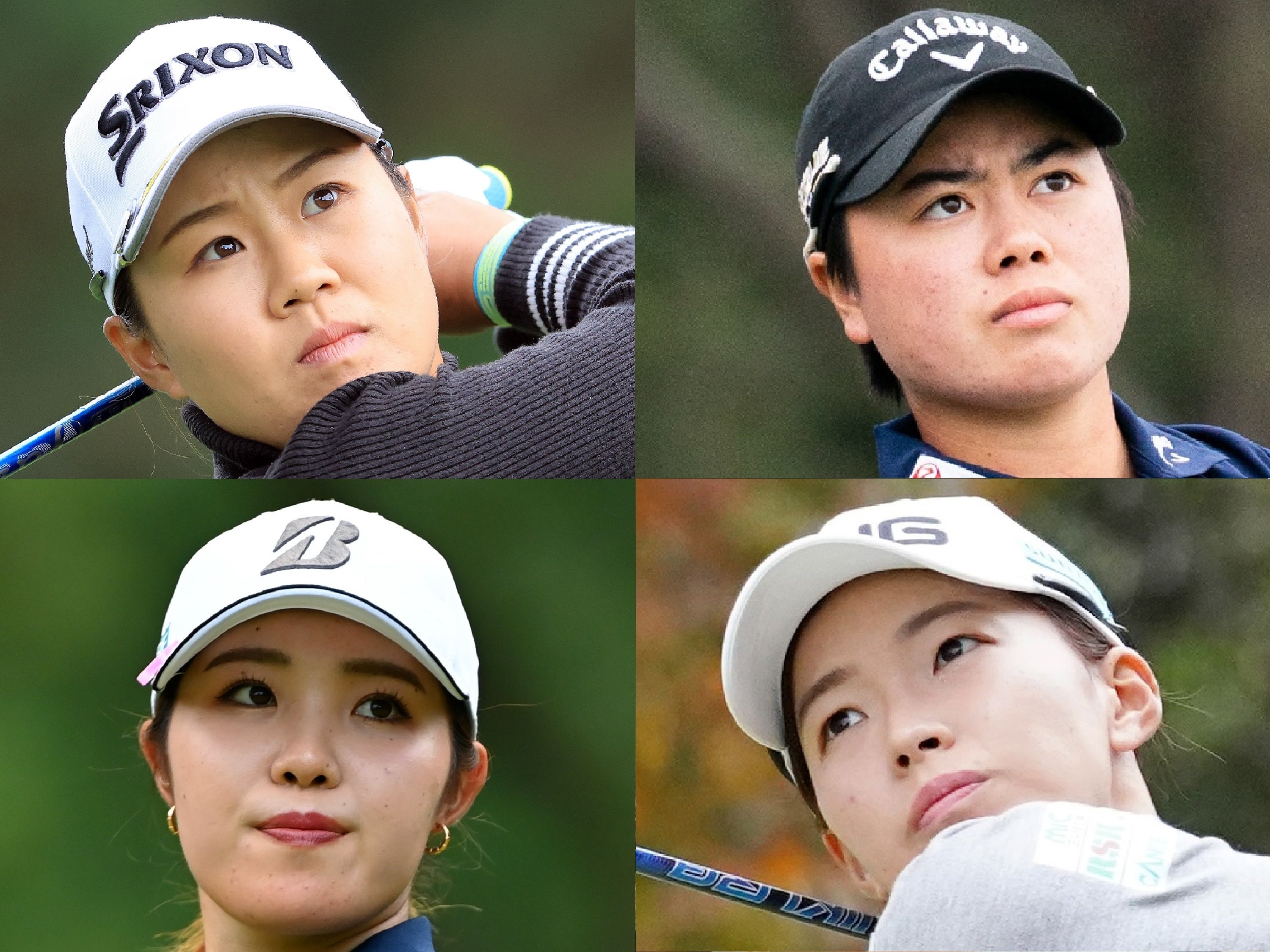 （左から時計回り）畑岡奈紗、笹生優花、渋野日向子、古江彩佳／Getty Images