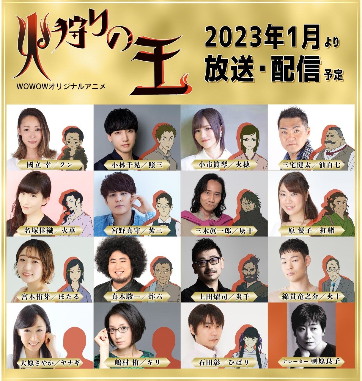 西村純二 押井守 Wowowオリジナルアニメ 火狩りの王 第2弾出演声優を発表 キャラクターデザインも公開 一部出演者よりコメントも到着 メインスタッフの追加情報も公開 株式会社wowowのプレスリリース 西村純二 押井守 Wowowオリジナルアニメ 火狩りの王 第2弾出演声優を発表 キャラクターデザインも公開 一部出演者よりコメントも到着 メインスタッフの追加情報も公開 株式会社wowowのプレスリリース