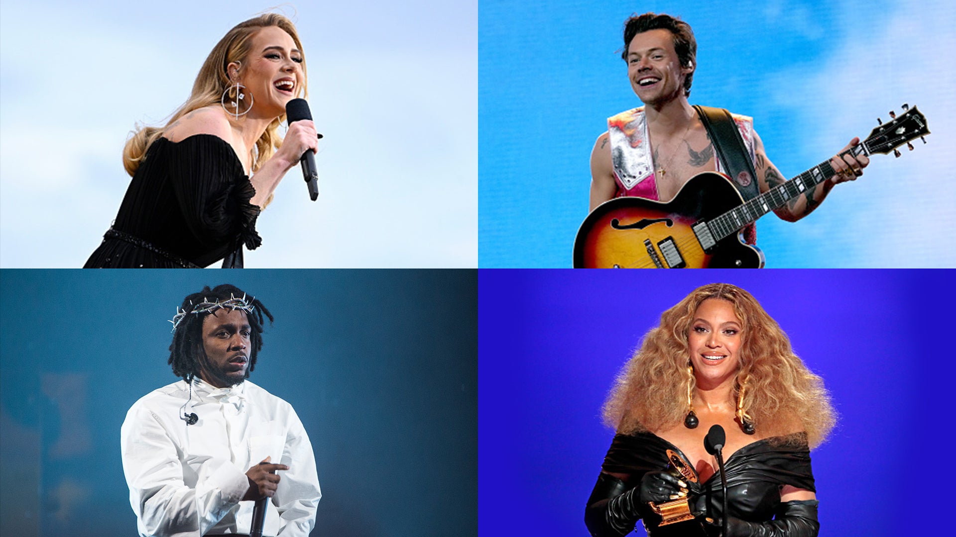 アデル、ハリー・スタイルズ、ケンドリック・ラマー、ビヨンセ：Getty Images