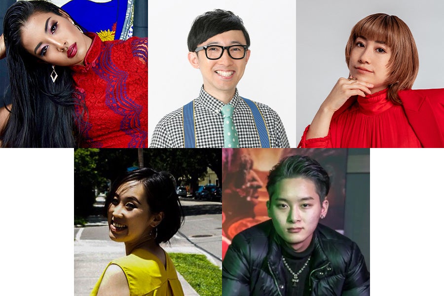 上段（左から）： Cahogold（カホゴールド）、こがけん、 IMALU 　下段（左から）：渡辺志保、 Sora Aota（K2）
