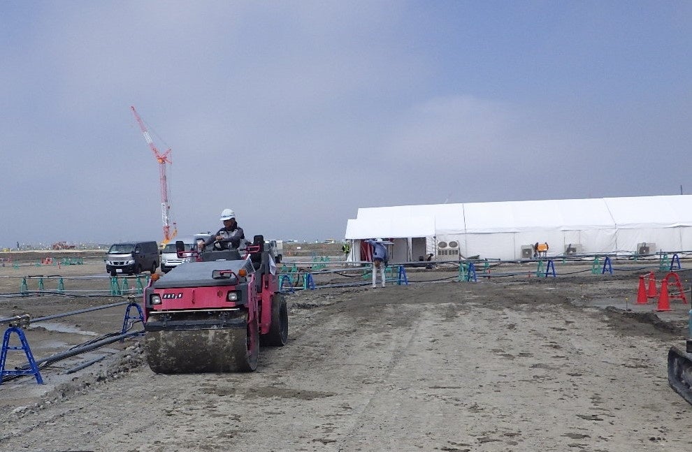 地盤改良の施工状況