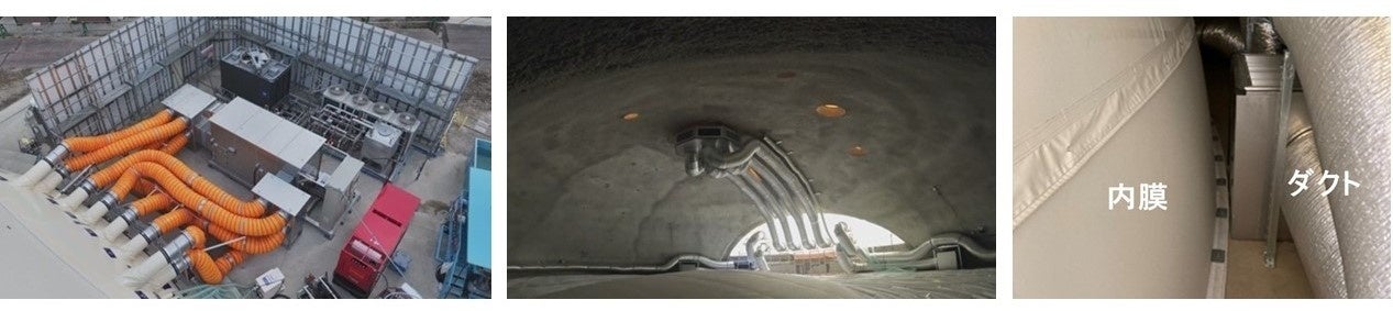 図6 炭酸化養生用装置と内膜の設置状況