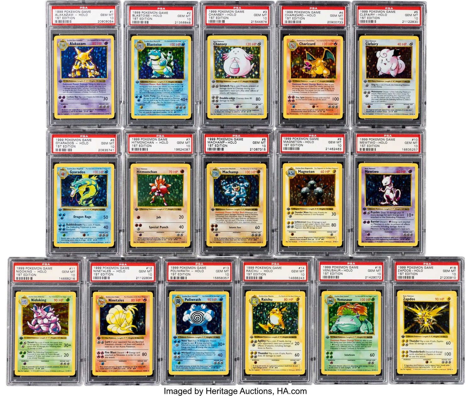 第三者鑑定で最高評価の初期ポケモンカード全102枚セットが121万米ドル(約1億9,955万円)で落札。公開販売における最高額を記録