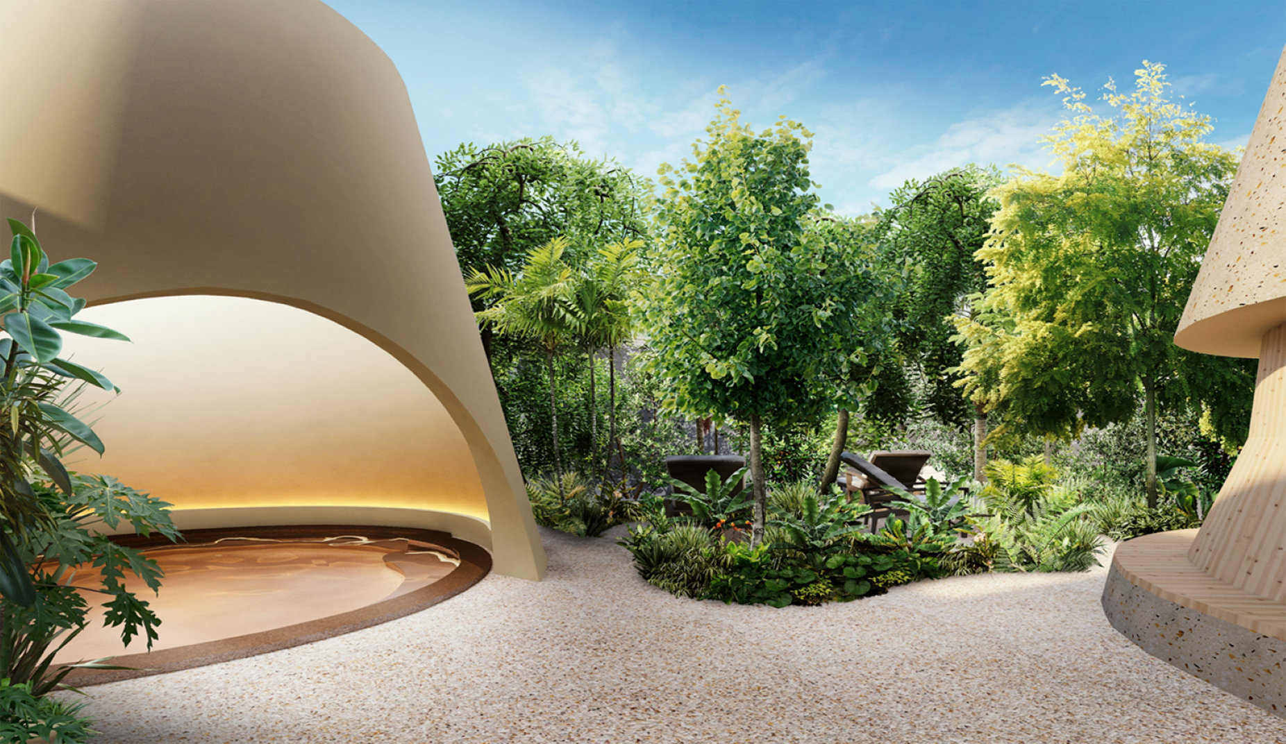 源泉かけ流しの露天風呂②（完成予想）