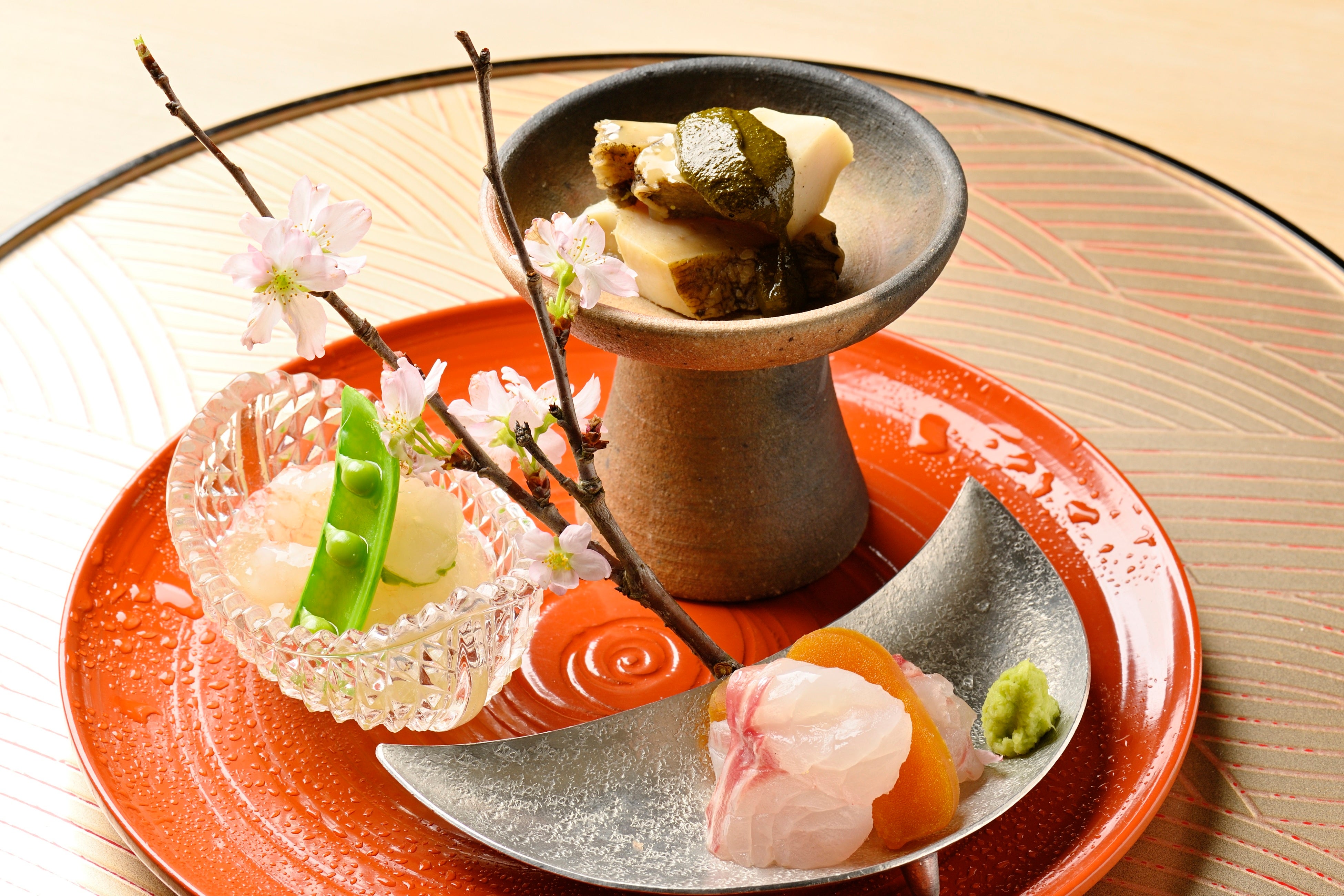 鮑・牡丹海老・天然鯛