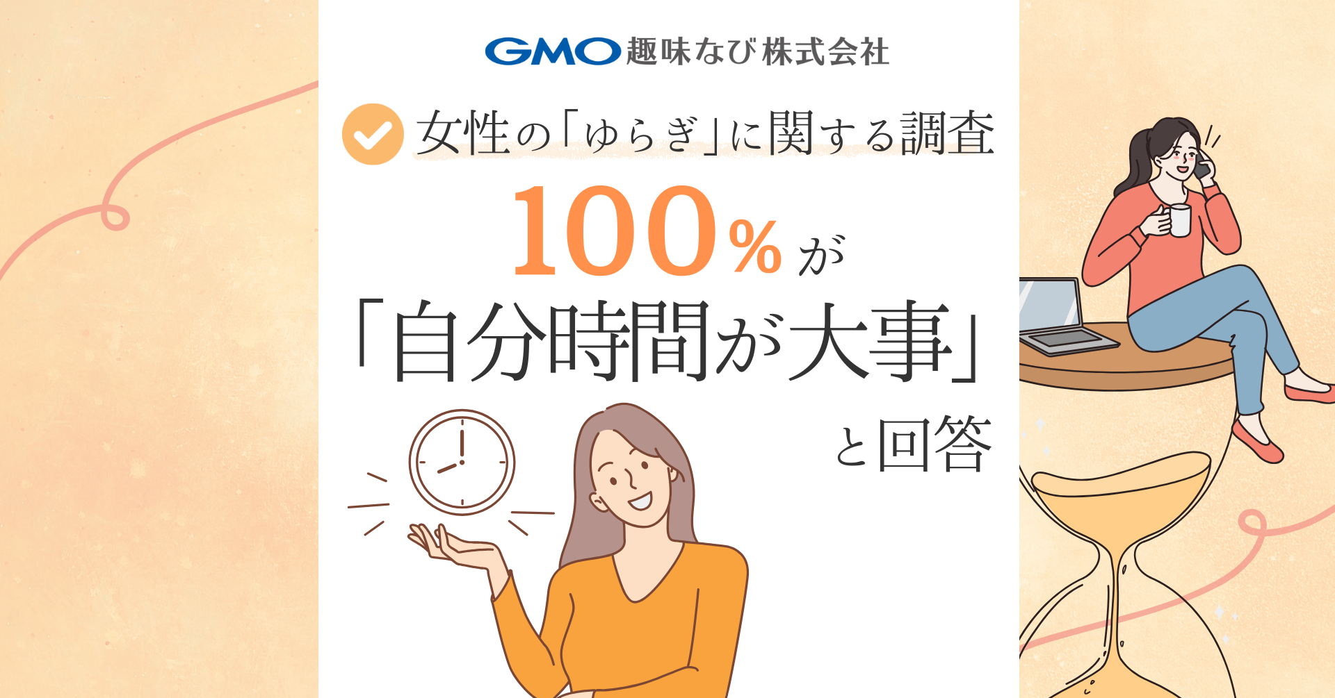 ゆらぎを感じる100％が「自分時間が大事」と回答一方で約7割が感じる“理解不足”【GMO趣味なび】