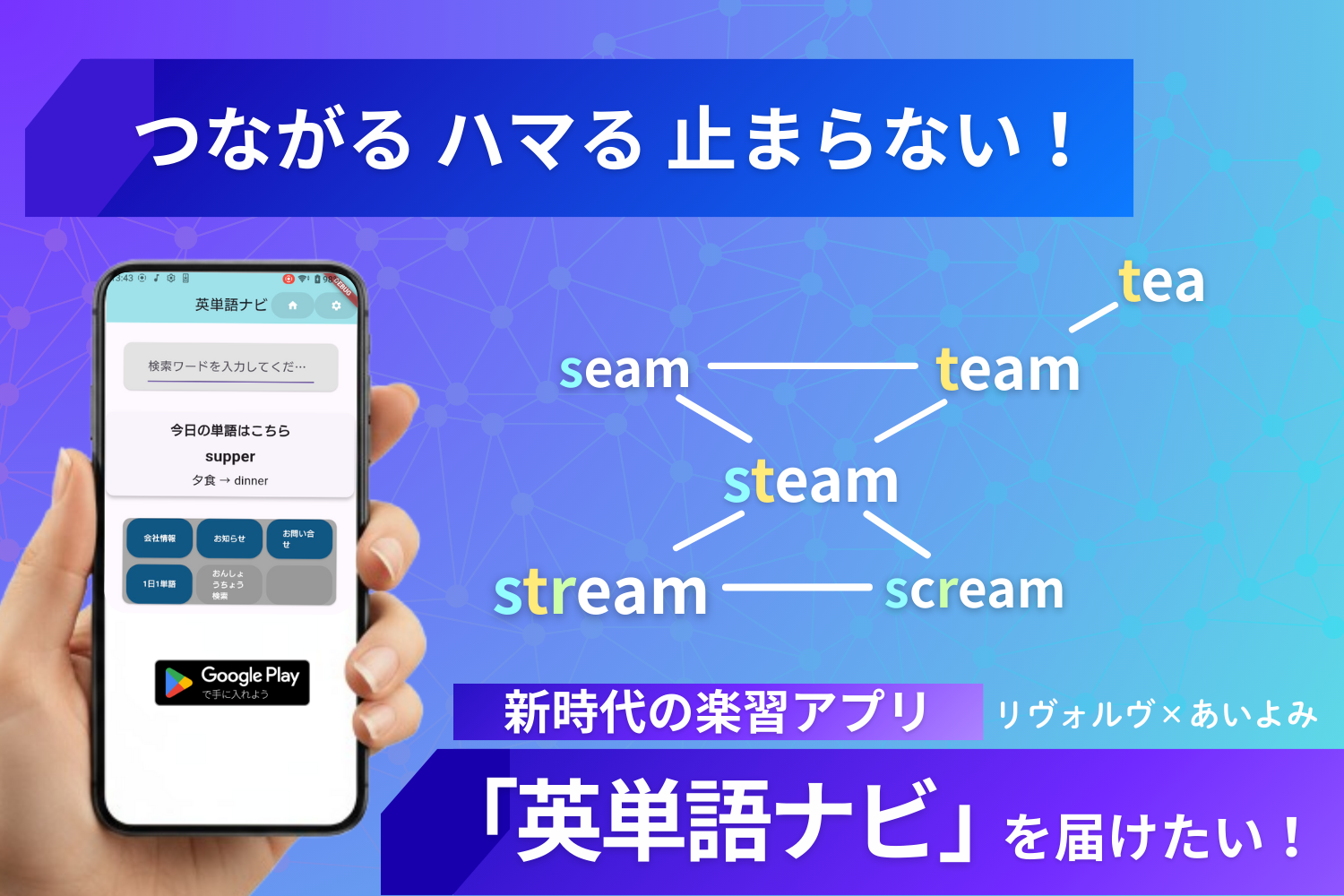 新時代の楽習アプリ「英単語ナビ：特許第5492334号」の開発にご協力ください
