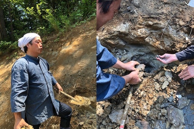 篠原希さんと北本の土を調査