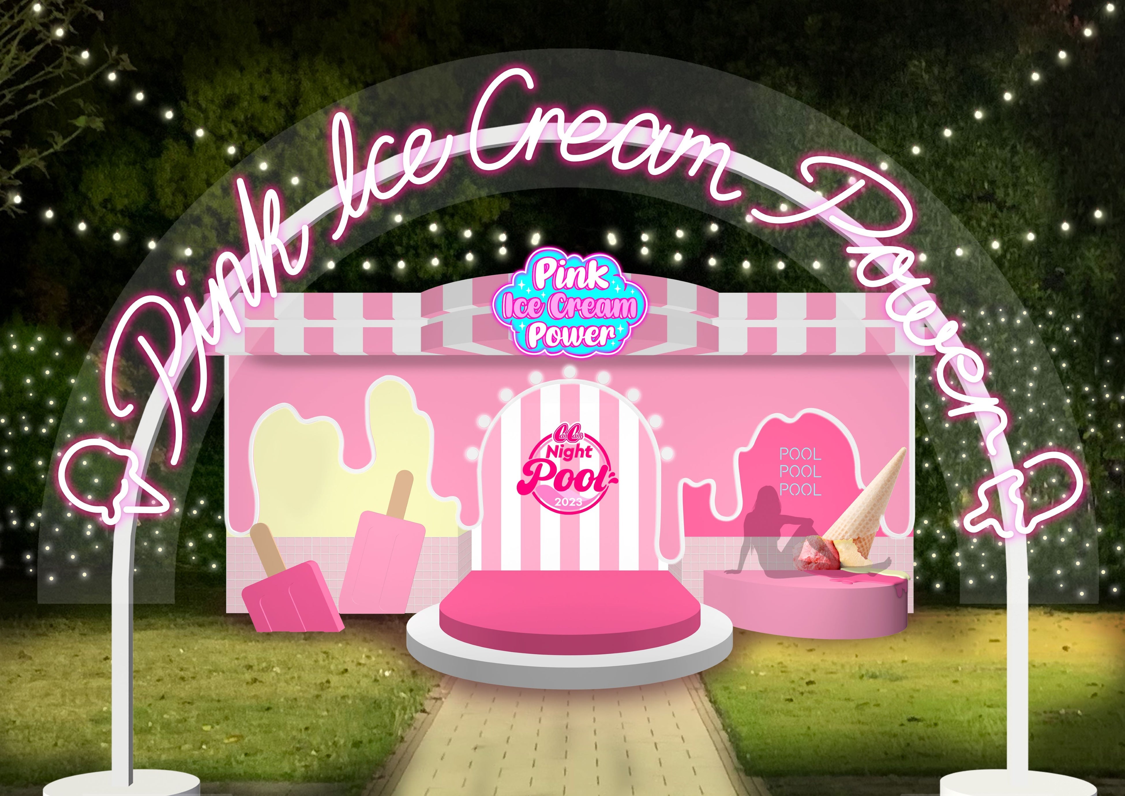 テーマは「Pink Ice Cream Power」。画像は今年のメインフォトスポットのイメージ画像