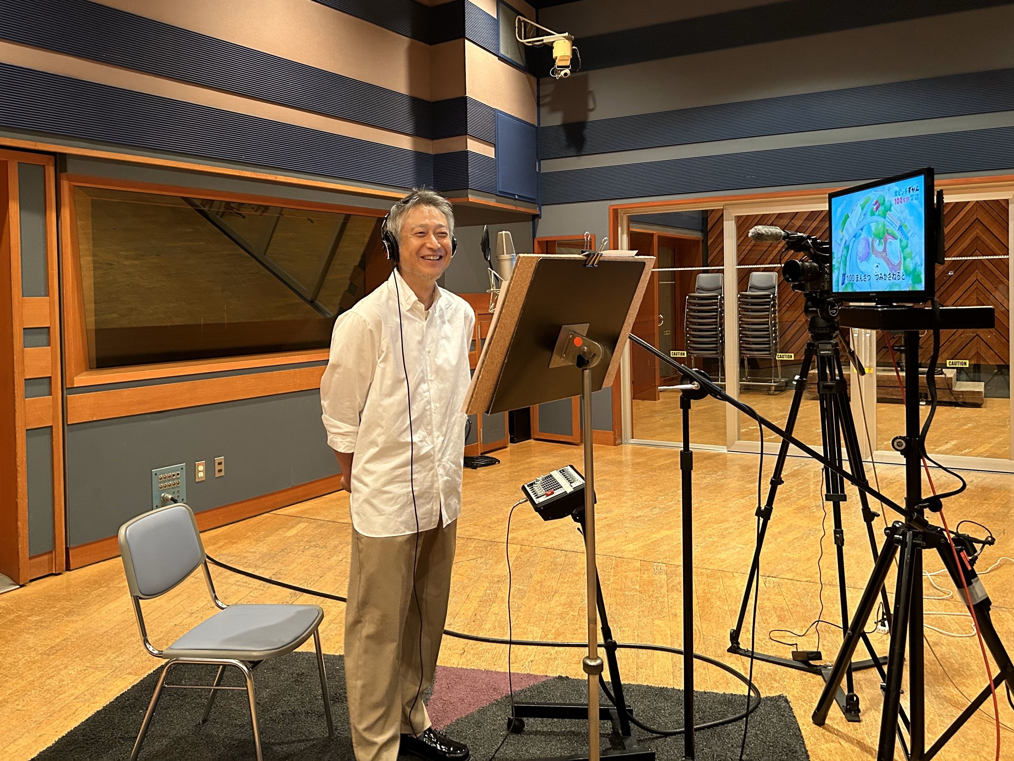 レコーディングに初挑戦する鈴木のりたけ先生