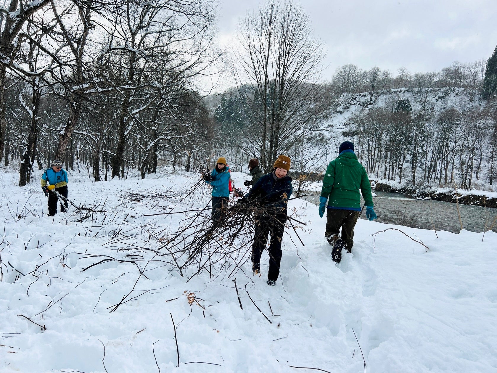 白川湖の水没林 フィールド整備作業