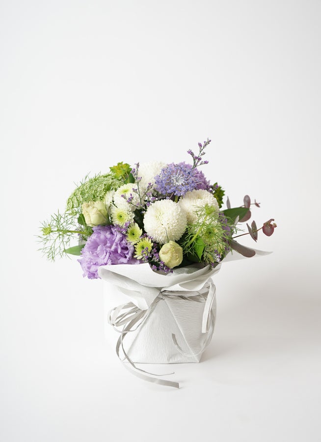 お供え花 アレンジメント パープル M