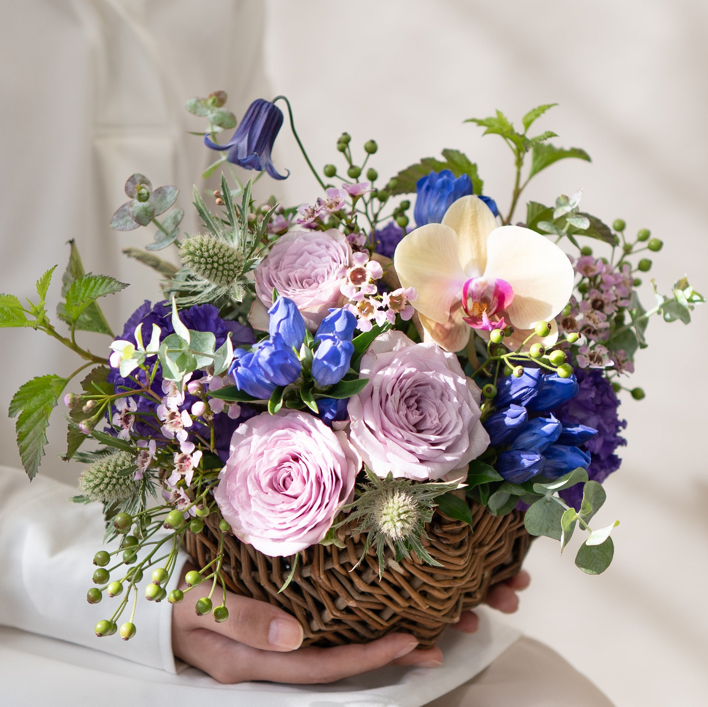 初秋のアレンジメント リンドウ パープル S