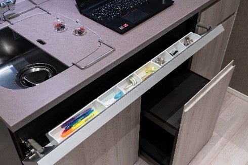 ▲料理にも仕事にもうれしい収納