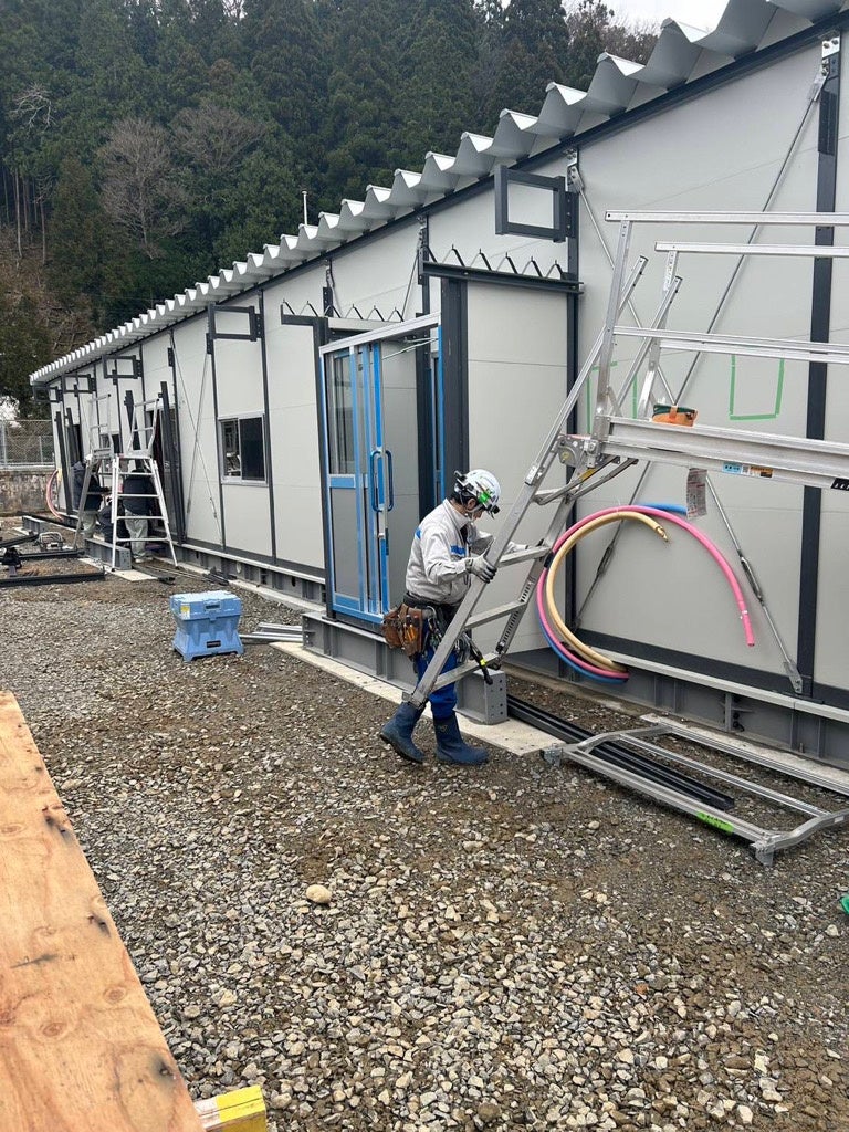 仮設住宅建設現場の様子