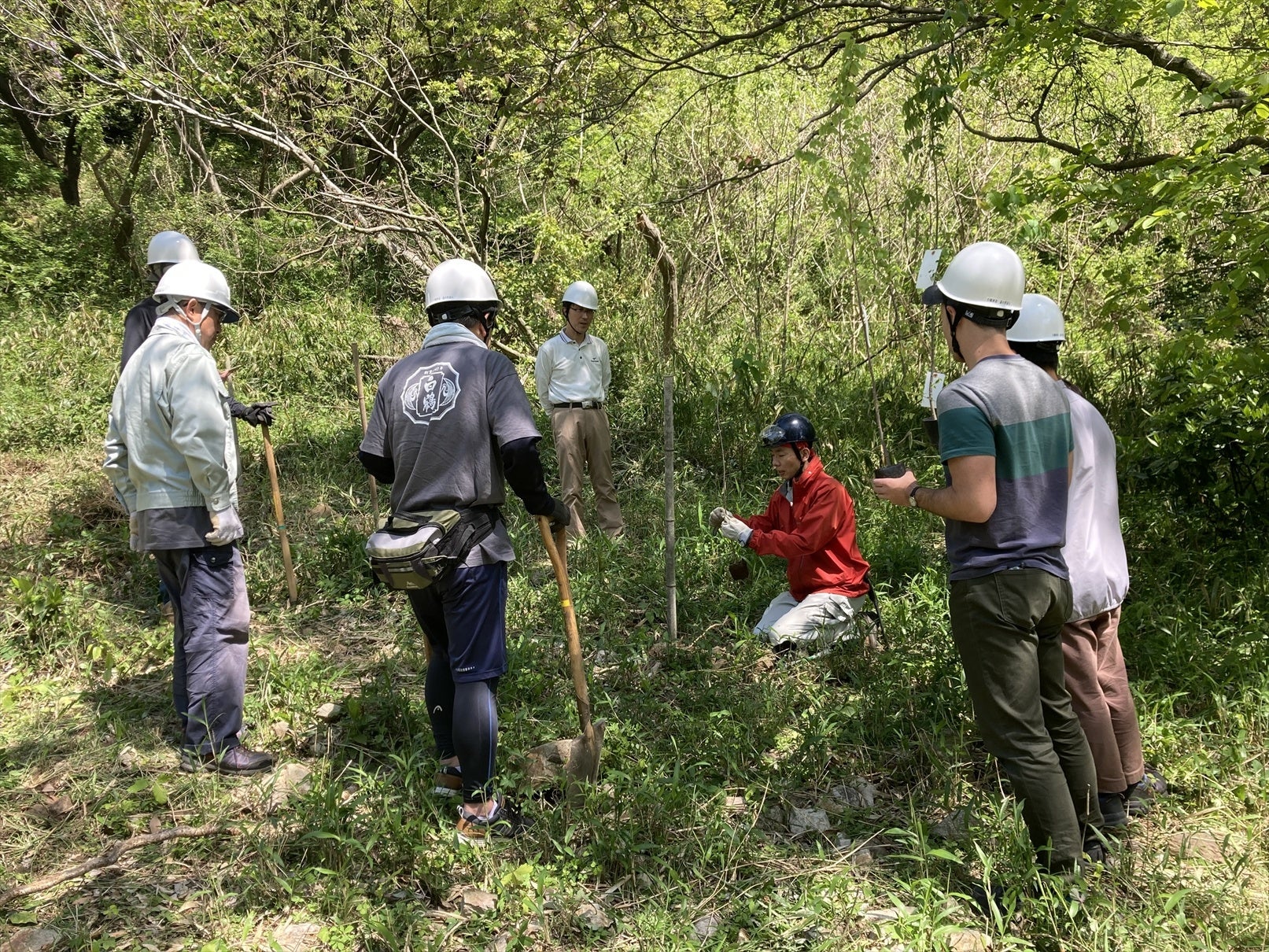 植樹のレクチャー