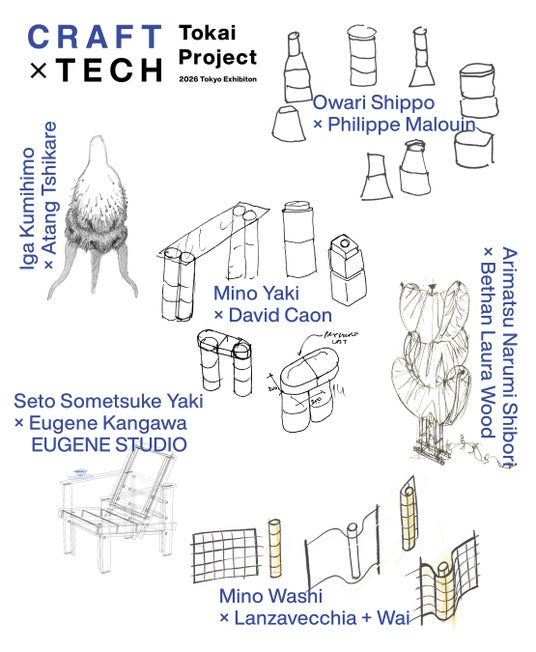 東海3県6産地×6組の国際的クリエイターによる新作コラボレーション作品概要を公開 「Craft x Tech Tokai Project 2026 Tokyo Exhibition」 東海3県6産地×6組の国際的クリエイターによる新作コラボレーション作品概要を公開 「Craft x Tech Tokai Project 2026 Tokyo Exhibition」