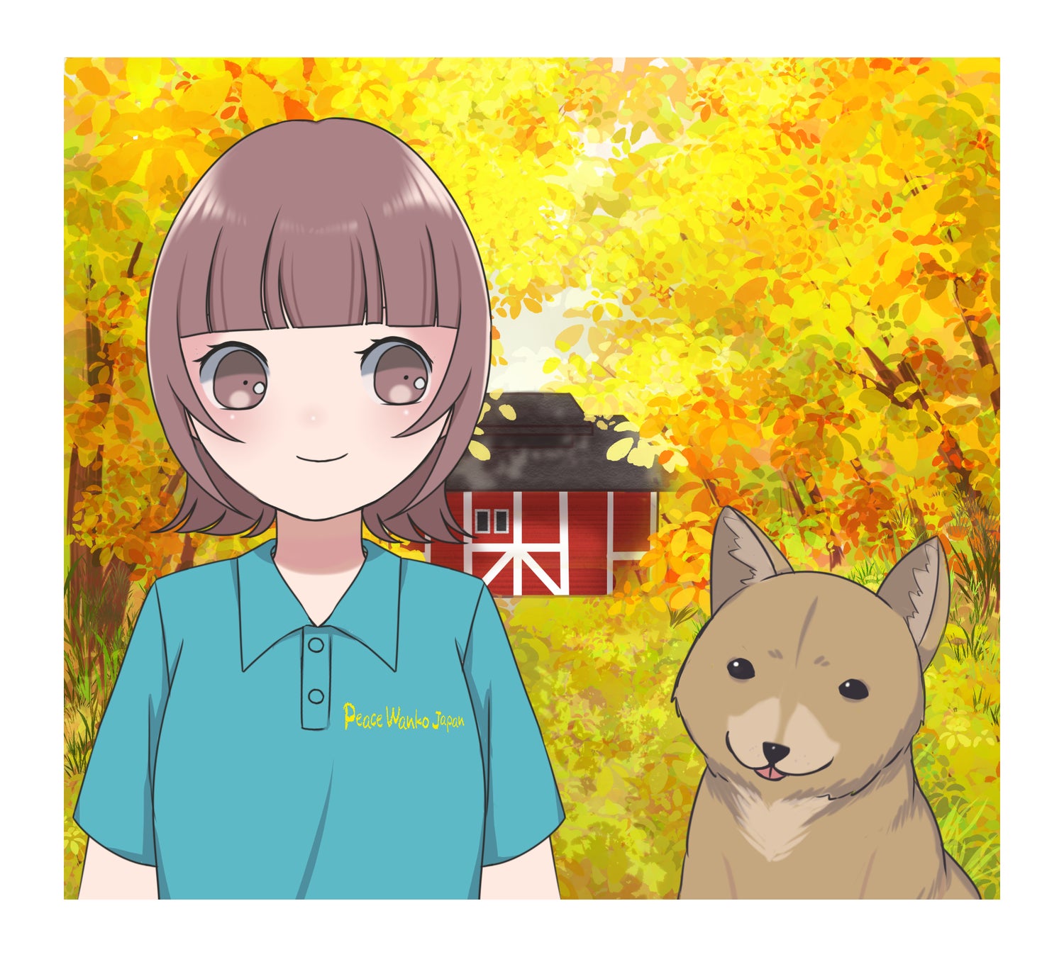 保護犬とスタッフのジェネラティブアート