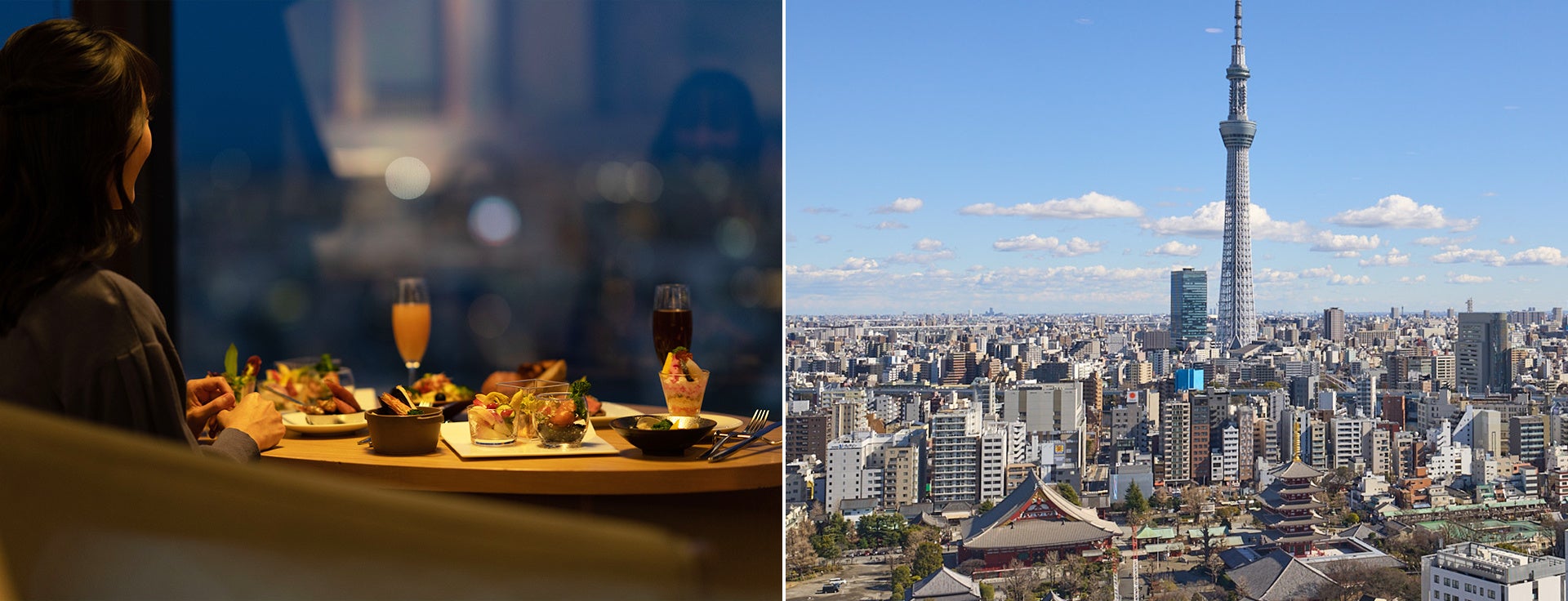 ペアシートもあり。眺望とともにお食事をお楽しみいただけます。