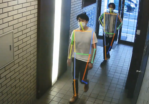 姿勢推定によるAI解析で人物の骨格情報を抽出