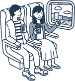 ご友人と並び席でご旅行いただけます
