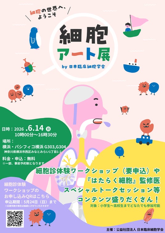 【細胞アートクルーズ in YOKOHAMA】細胞を“アート”で捉え、細胞診を楽しく学べる細胞診体験イベント 6/14(日)パシフィコ横浜で開催 【細胞アートクルーズ in YOKOHAMA】細胞を“アート”で捉え、細胞診を楽しく学べる細胞診体験イベント 6/14(日)パシフィコ横浜で開催