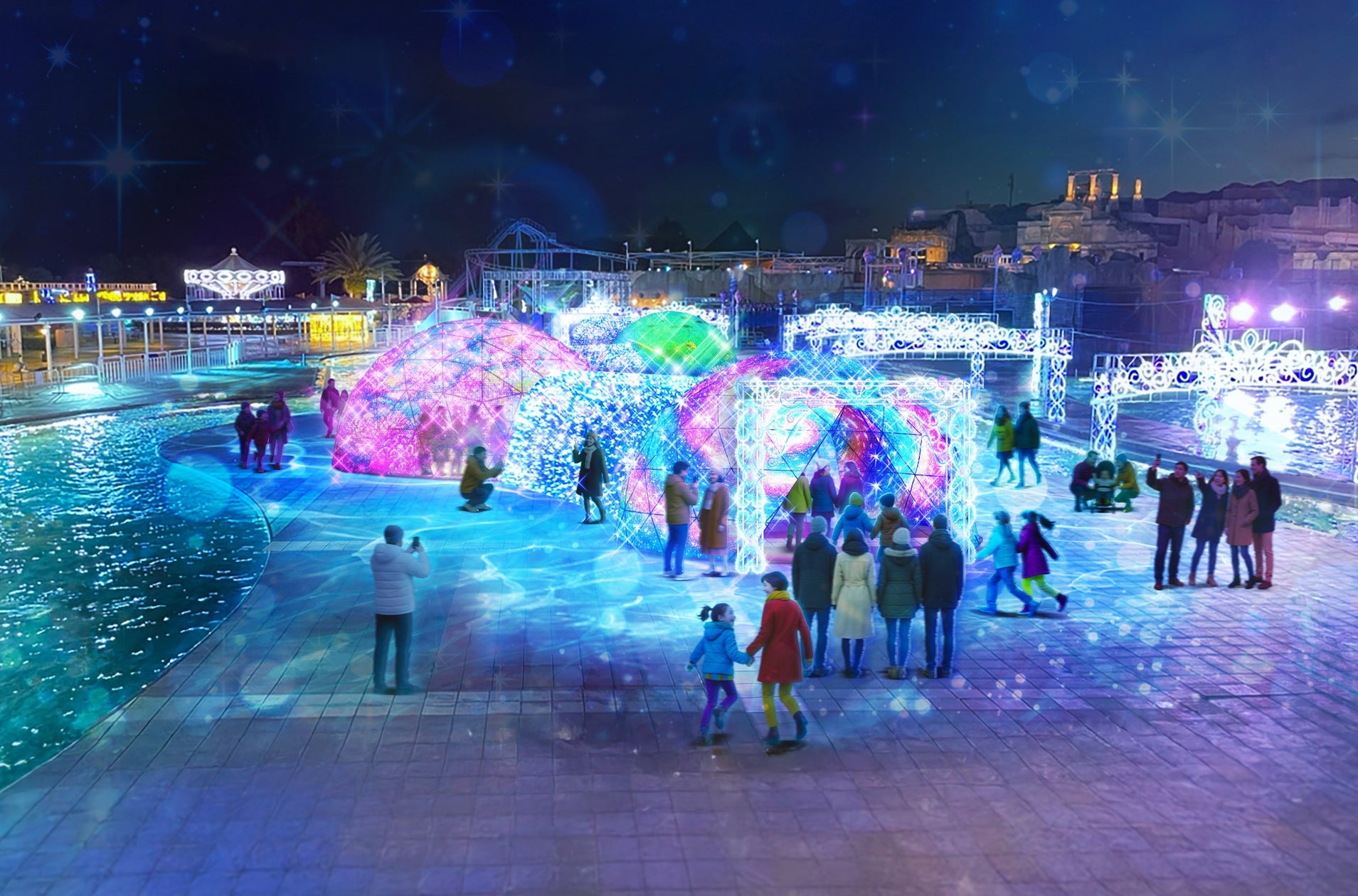 イルミネーションドーム「マリンファンタジア」・水上ドローン&イルミネーションショー「光の花手水」 新登場! | 株式会社ラグーナテンボスのプレスリリース