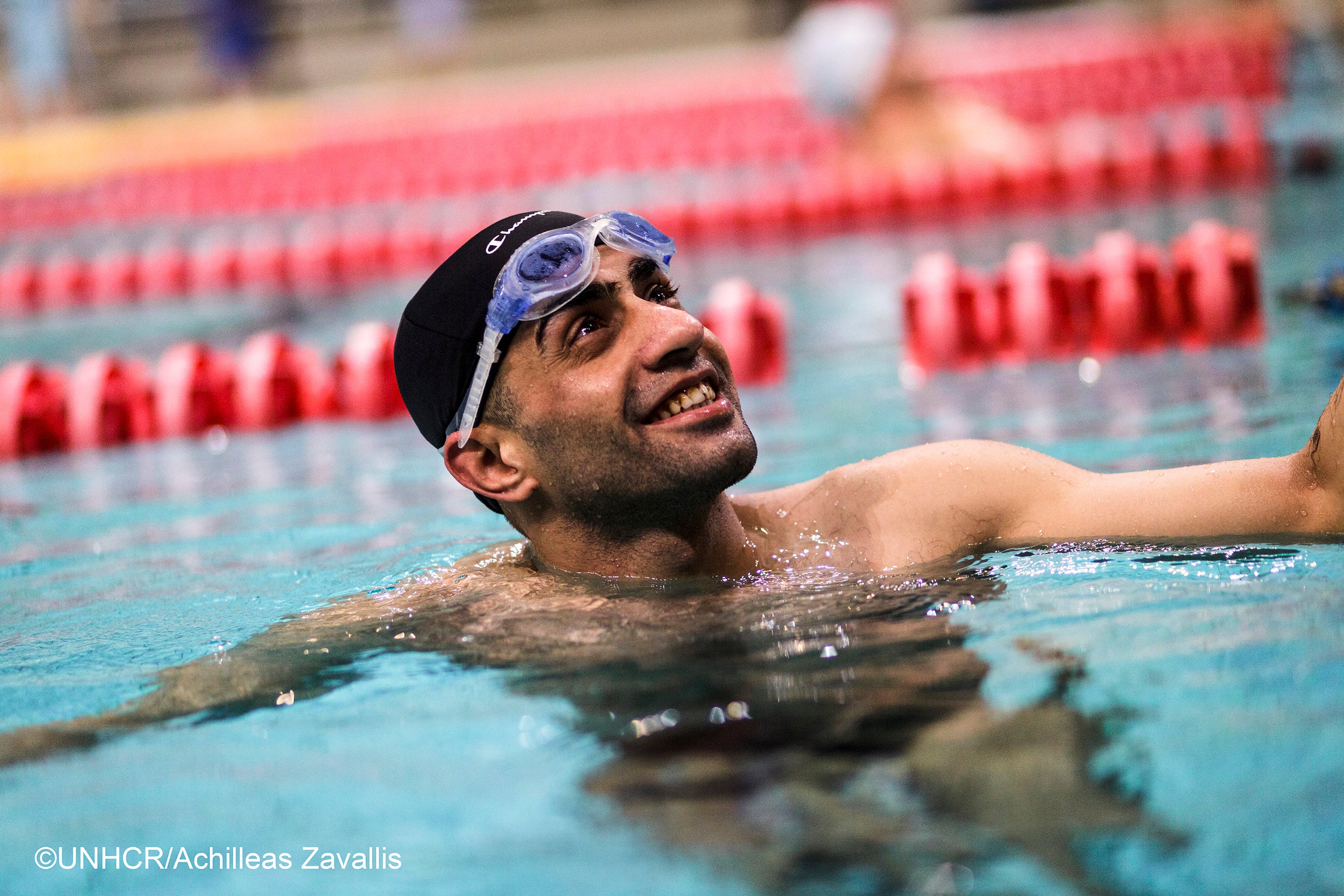 シリア出身の難民アスリート イブラヒム・アル・フセイン選手 ©UNHCR／Achilleas Zavallis