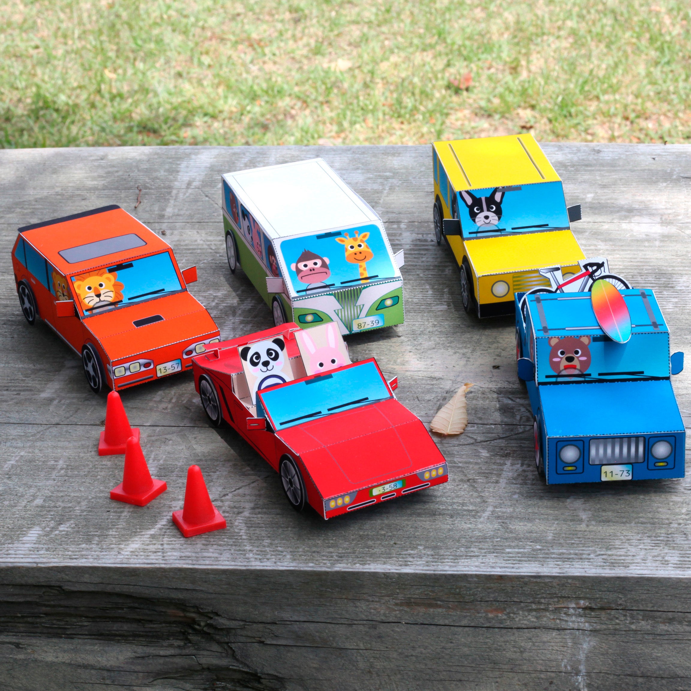 ミニカーセット （カラフル／動物）