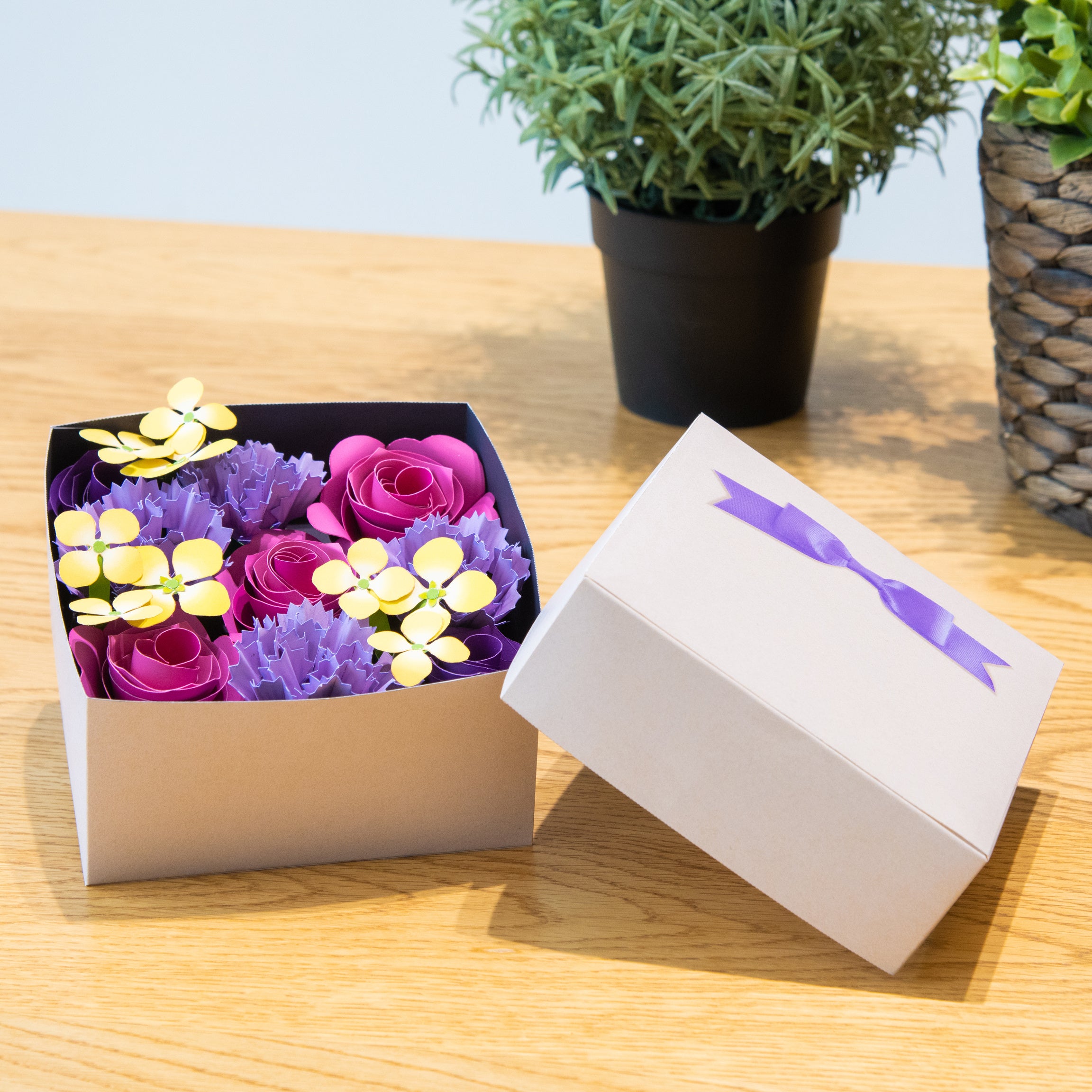 フラワーボックス （バラ／パープル）