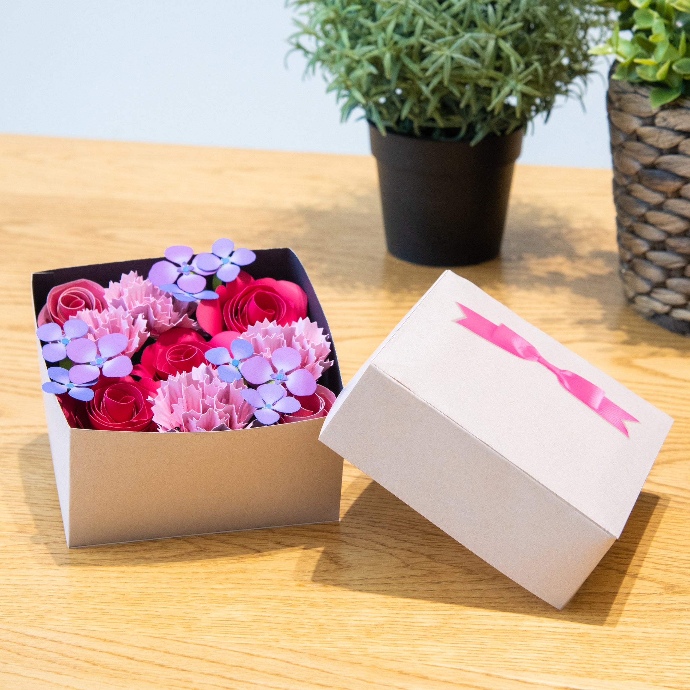 フラワーボックス （バラ／ピンク）