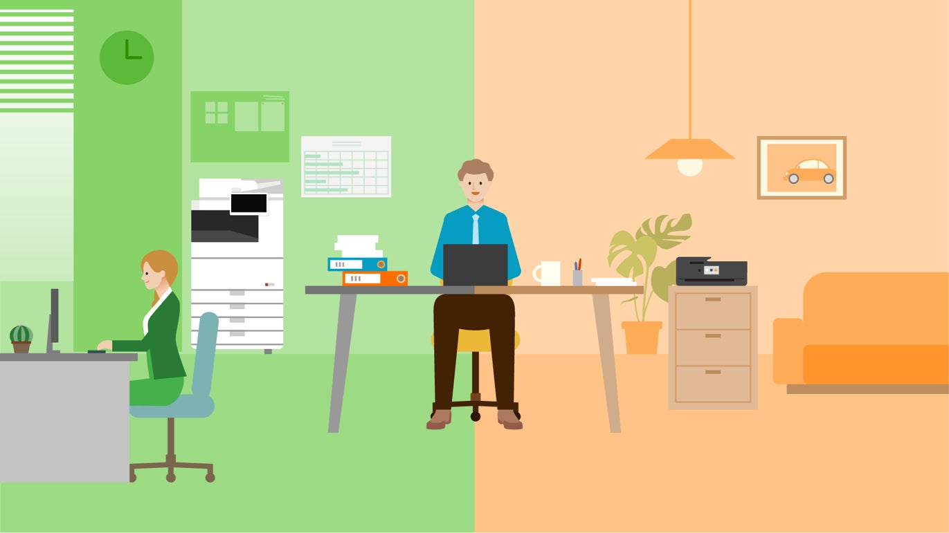 ハイブリッドワーク(イメージ)