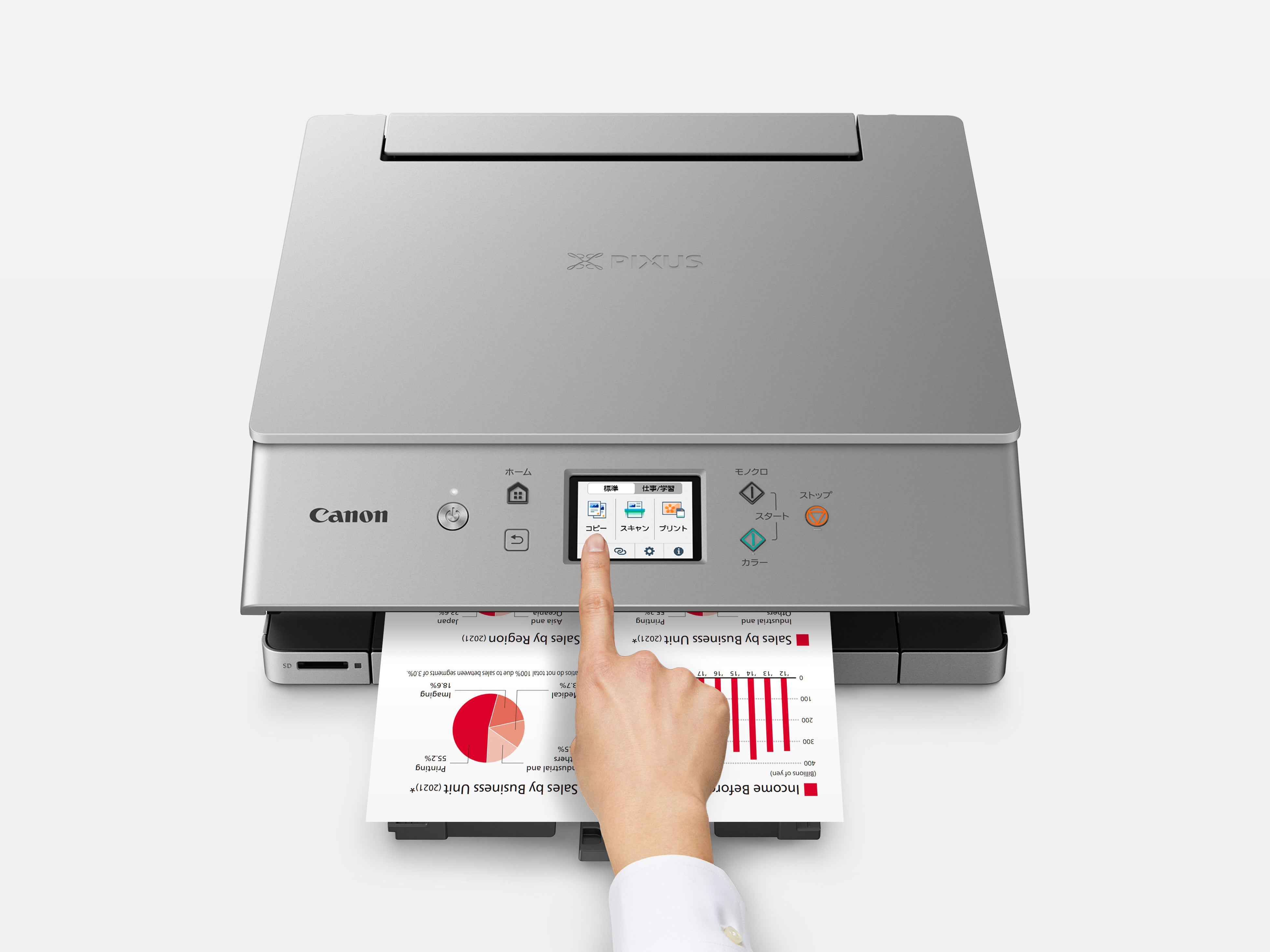 PIXUSのUXデザインのイメージ（写真は、PIXUS XK100）