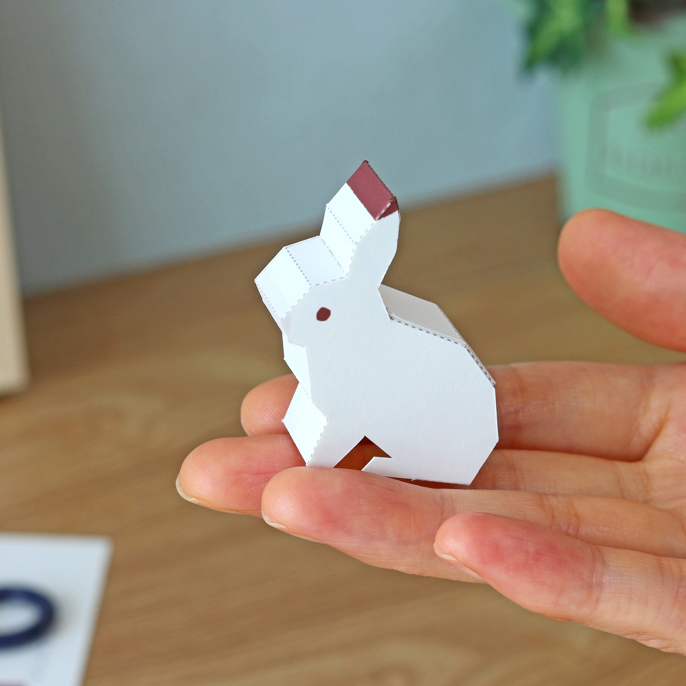 はがきサイズから作る 「どうぶつ積み木（ウサギ）」
