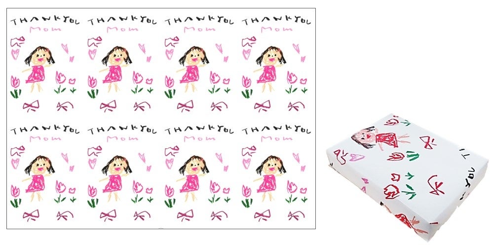 原稿をスキャンしてオリジナル包装紙を作成可能