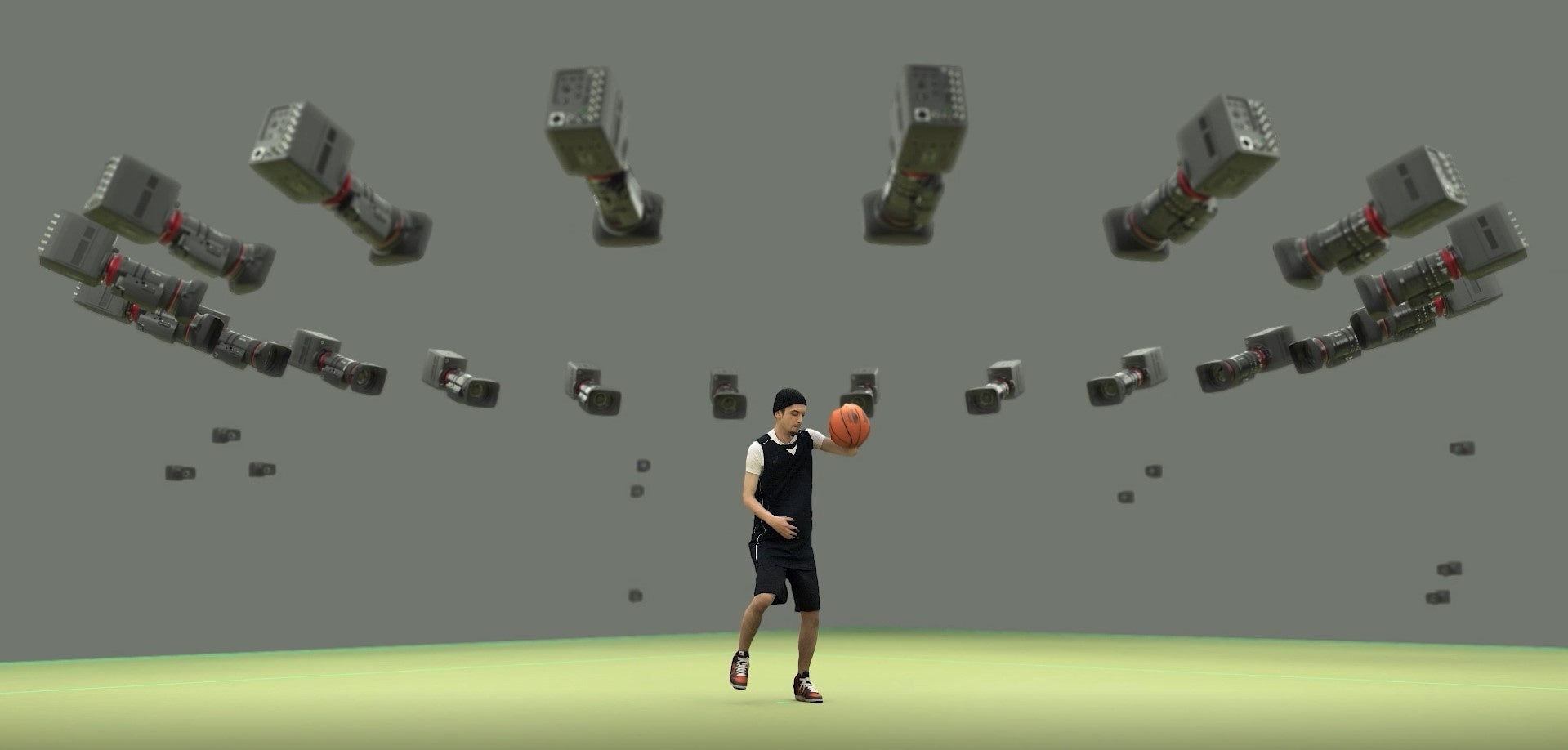 被写体を多数のカメラで360度から撮影