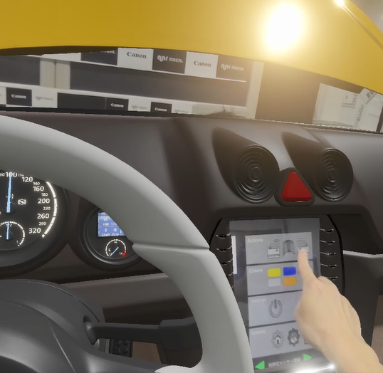 3D CGと実物のタッチパネルを組み合わせてリアルな操作を再現