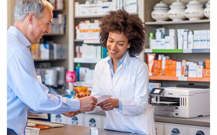 薬局での薬袋を出力