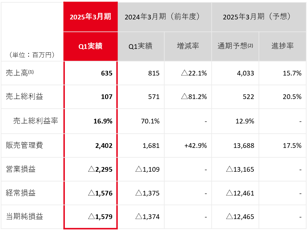 2025年3月期Q1決算説明資料より