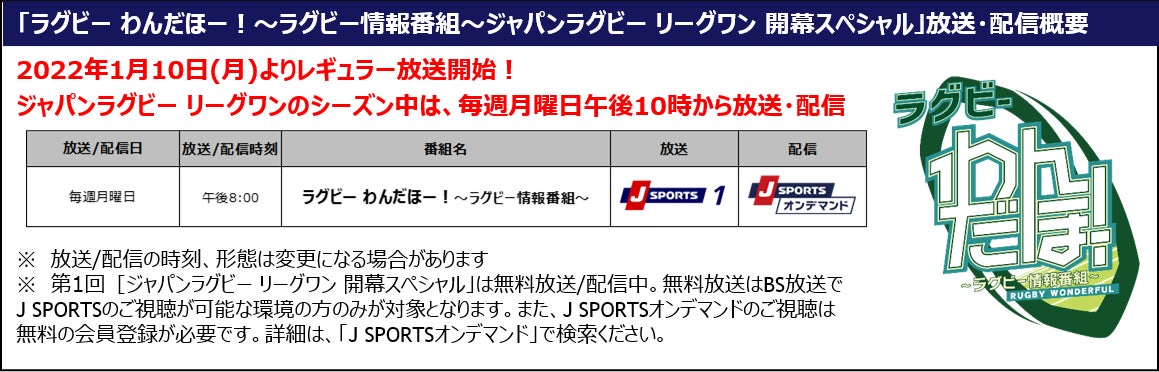 ジャパンラグビー リーグワン22 1 7 金 開幕 ラグビーパック初月無料キャンペーン 1 6 木 スタート ラグビー情報番組 30分ハイライト番組 新テーマソングも誕生 J Sportsのプレスリリース ジャパンラグビー リーグワン22 1 7 金 開幕 ラグビーパック初月無料キャンペーン 1 6 木 スタート ラグビー情報番組 30分ハイライト番組 新テーマソングも誕生 J Sportsのプレスリリース