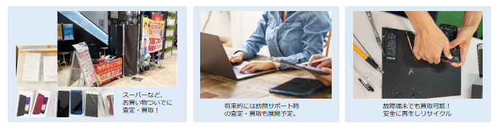 最寄のスーパーなどで催事を開催！故障端末でも買取可能