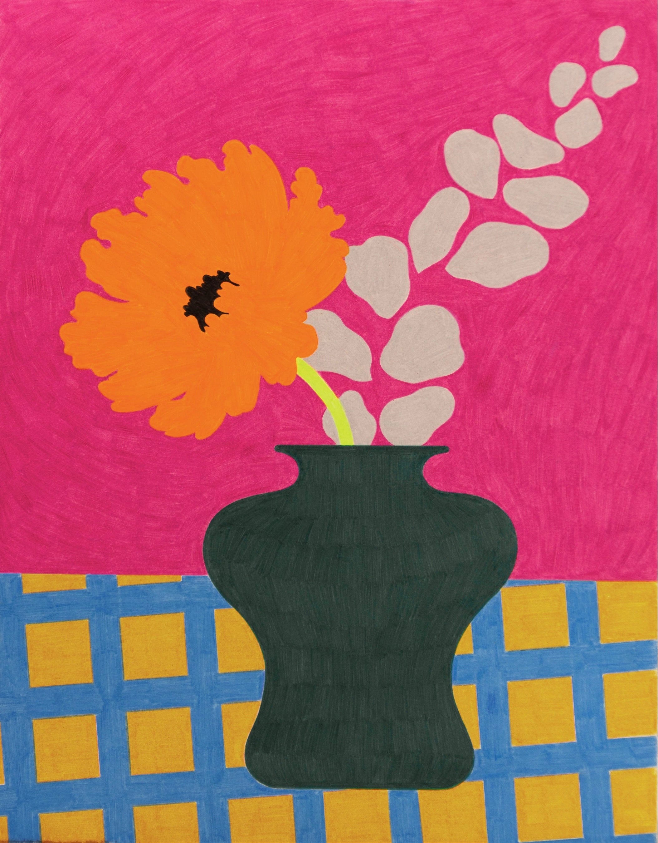 村上生太郎「ラナンキュラスとユーカリ」