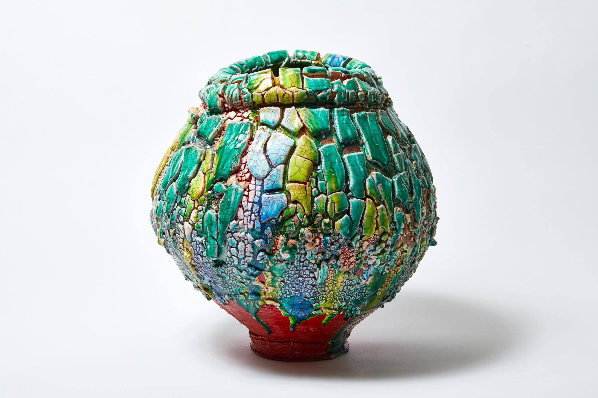 氏家昂大「織部漆朱塗大壺」