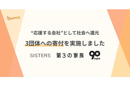 チャマップ、3団体への寄付を実施